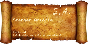Stenger Antónia névjegykártya